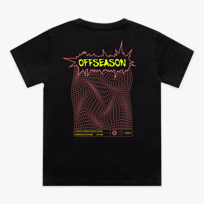 Black Offseason Warped youth graphic tee — back view