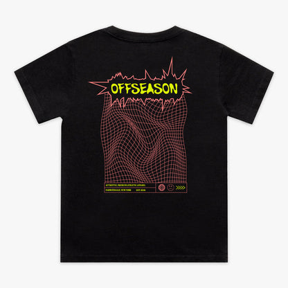 Black Offseason Warped youth graphic tee — back view