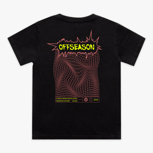 Black Offseason Warped youth graphic tee — back view