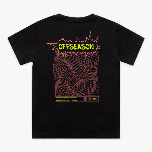 Black Offseason Warped youth graphic tee — back view