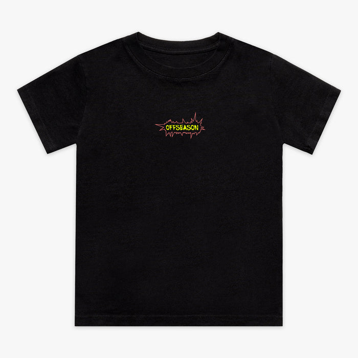 Black Offseason Warped youth graphic tee — front view