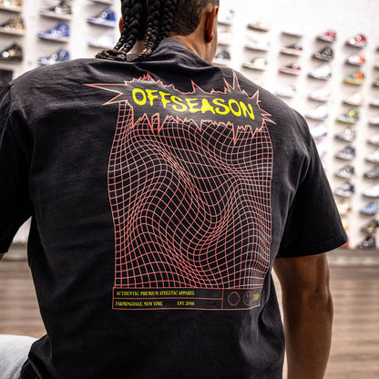 Black Offseason Warped youth graphic tee — back view