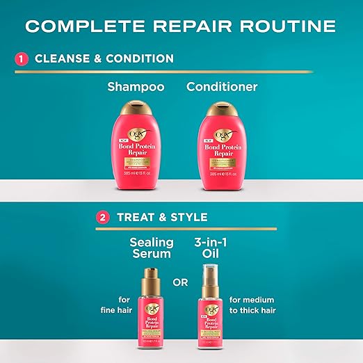 OGX Repair and Protect Bond Protein Repair Shampoo, 385 ml