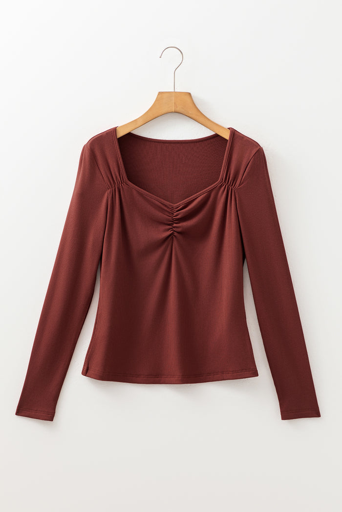 Burgundy / S / 93%Viscose+7%Elastane