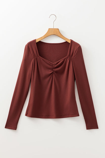 Burgundy / S / 93%Viscose+7%Elastane