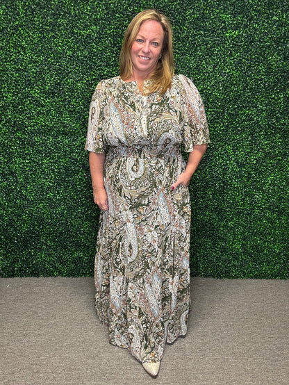 Olive Meadow Maxi Dress by She + Sky FINAL SALE