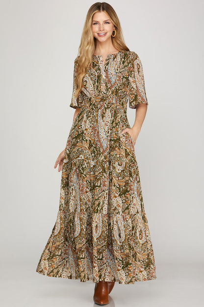 Olive Meadow Maxi Dress by She + Sky FINAL SALE