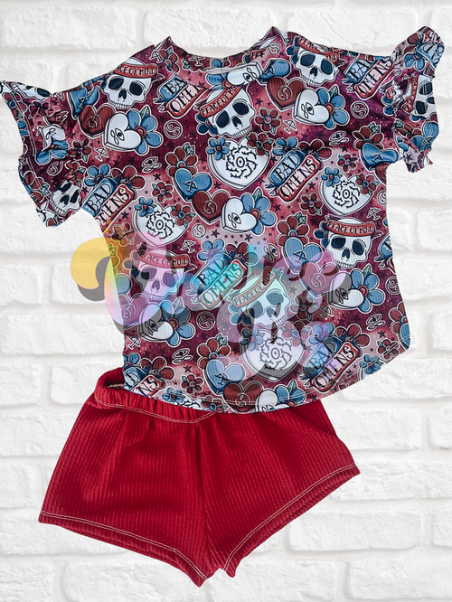 Omens ruffle dolman & breezy shorts