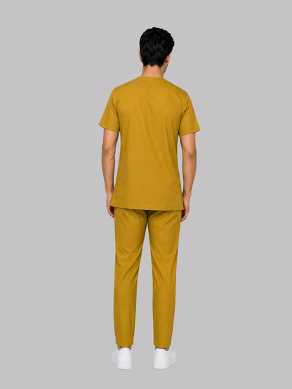 ONYX 4 POCKET V NECK MEN (MUSTURD) SCRUB