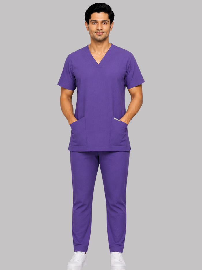 ONYX 4 POCKET V NECK MEN (PURPLE) SCRUB
