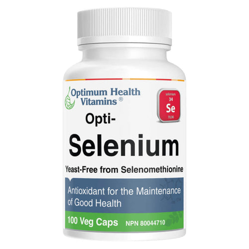 Bottle of Optimum Health Vitamins Opti-Selenium 200 mcg 100 Vegetable Capsules