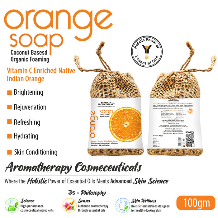 Orange Organic Foaming Soap- Brightening, Rejuvenating, Hydrating with Orange Oil - Keya Seth Aromatherapy