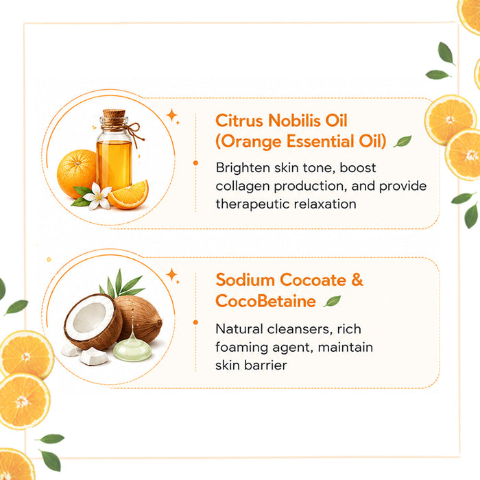 Orange Organic Foaming Soap- Brightening, Rejuvenating, Hydrating with Orange Oil - Keya Seth Aromatherapy