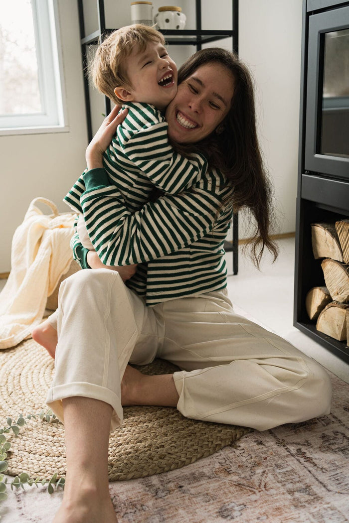 Oversize Sweater | Jungle Green Stripes Adult Kid's Stuff [Trucs d'enfants]
