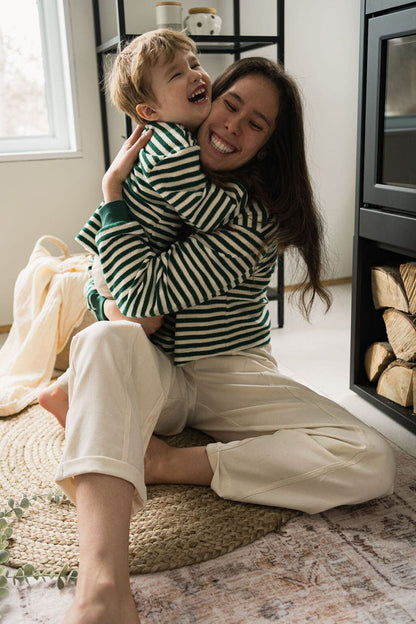 Oversize Sweater | Jungle Green Stripes Adult Kid's Stuff [Trucs d'enfants]