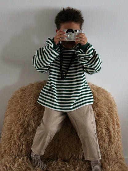 Oversize Sweater | Jungle Green Stripes Kid's Stuff [Trucs d'enfants]