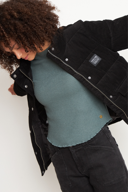 Parka Chic Puffa Orgánica Negra Mujer