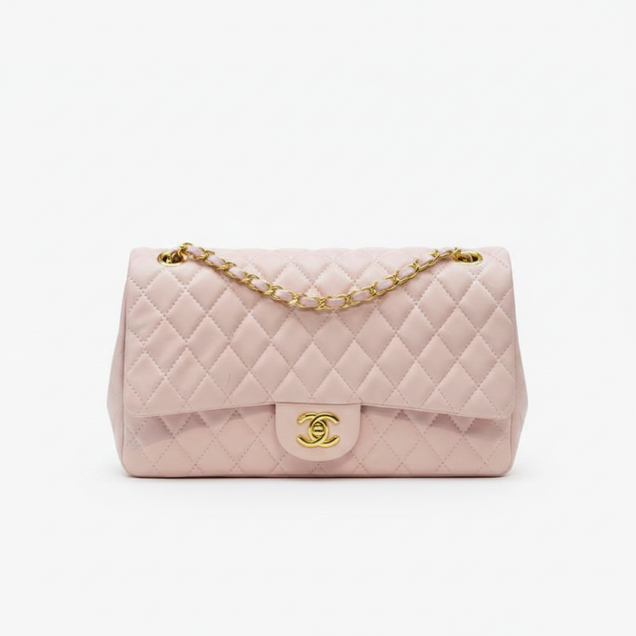 Blush Pink Double Flap Quilted Bag