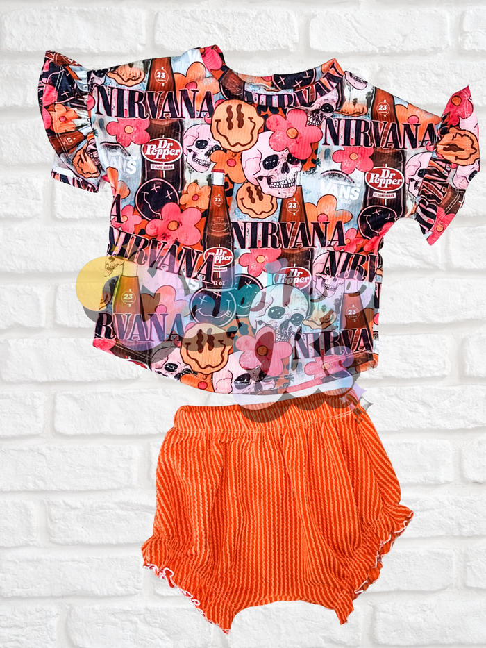 Pink Nirvana ruffle dolman & ruffle shorts