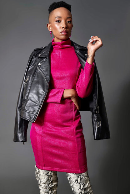 Pink shiny dress