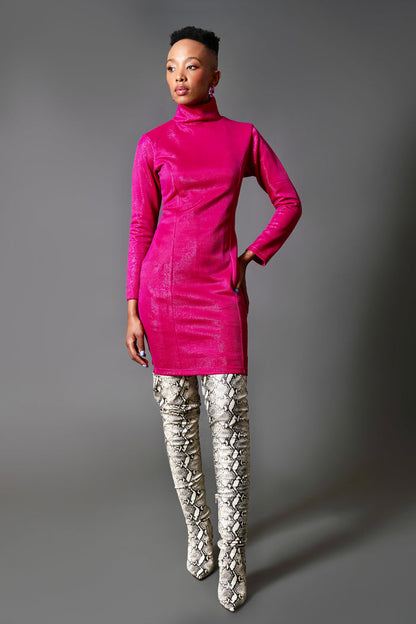 Pink shiny dress
