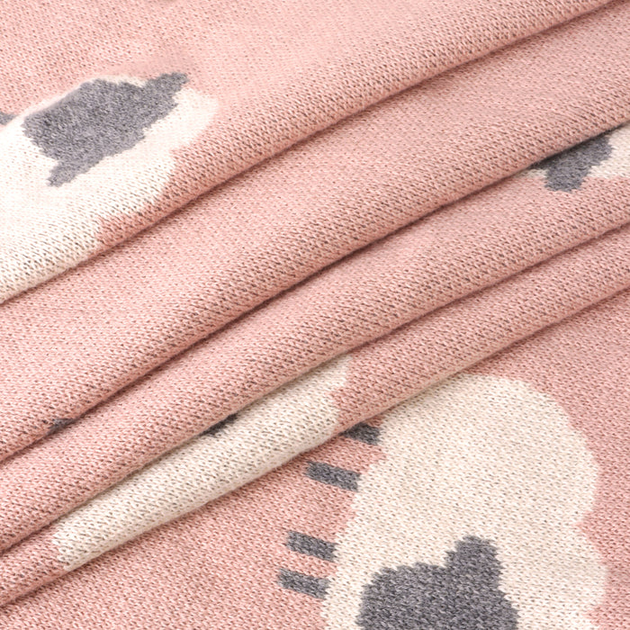 Woolly Lamb 3D - Organic Cotton Jacquard Knit Baby Blanket