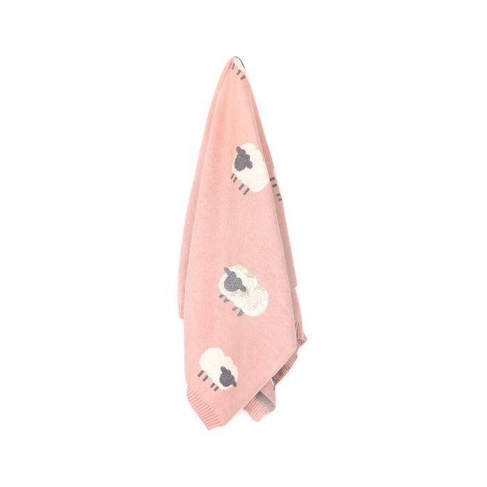 Woolly Lamb 3D - Organic Cotton Jacquard Knit Baby Blanket