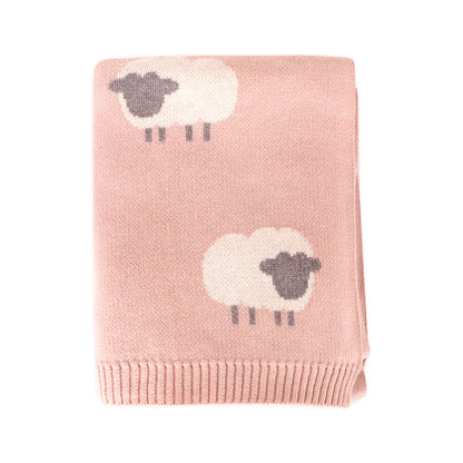 Woolly Lamb 3D - Organic Cotton Jacquard Knit Baby Blanket