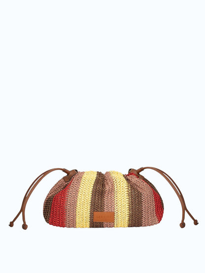 ME FUI Pochette mare donna con coulisse rosso/multi SW0090RD RAFIA-RED