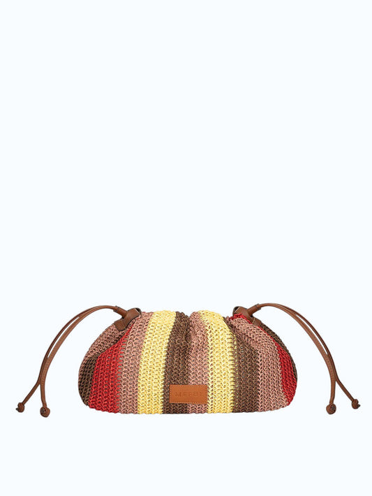 ME FUI Pochette mare donna con coulisse rosso/multi SW0090RD RAFIA-RED