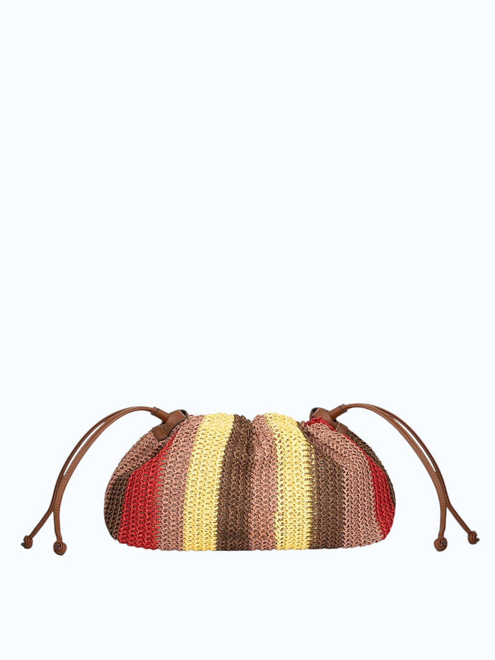 ME FUI Pochette mare donna con coulisse rosso/multi SW0090RD RAFIA-RED