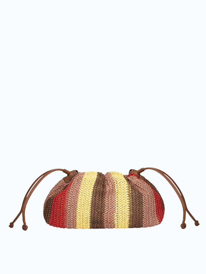ME FUI Pochette mare donna con coulisse rosso/multi SW0090RD RAFIA-RED