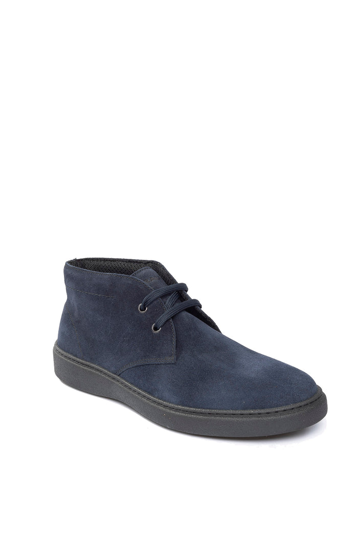 FRAU polacchino in pelle scamsociata blu<BR/> 19C5 BRISTOL-BLU