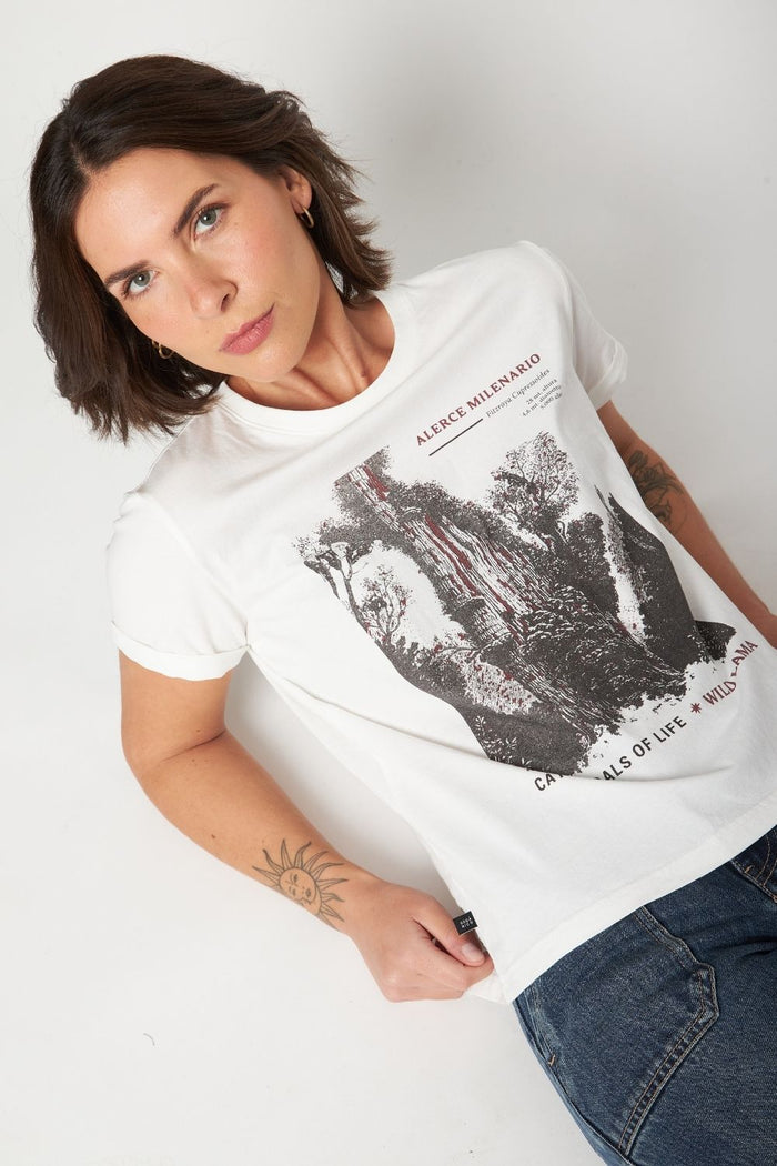 Polera Alerce Milenario Orgánica Beige Mujer