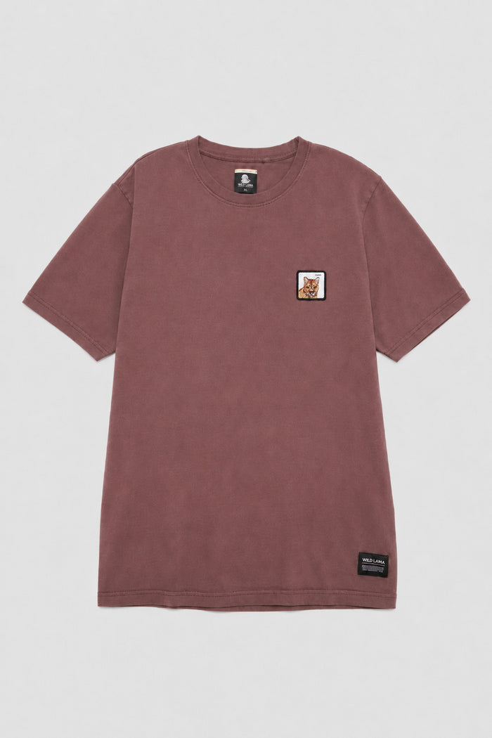 Polera Bat Parche Orgánica Burdeo Puma Hombre