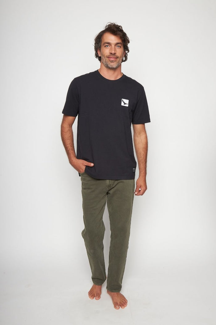 Polera Bat Parche Orgánica Negra Cóndor Hombre