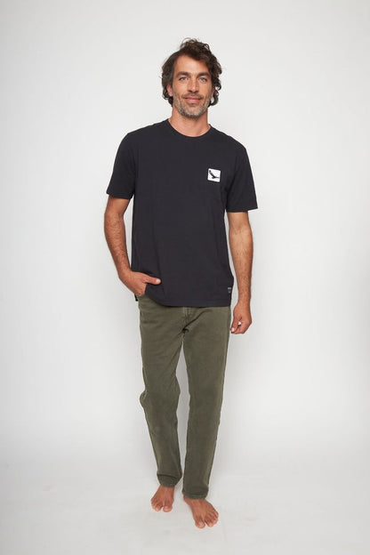 Polera Bat Parche Orgánica Negra Cóndor Hombre
