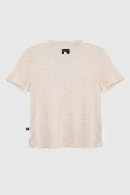 Polera Hilia Orgánica Beige Mujer