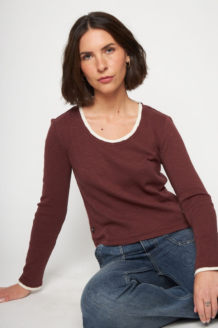 Polera Muri Orgánica Burdeo Mujer
