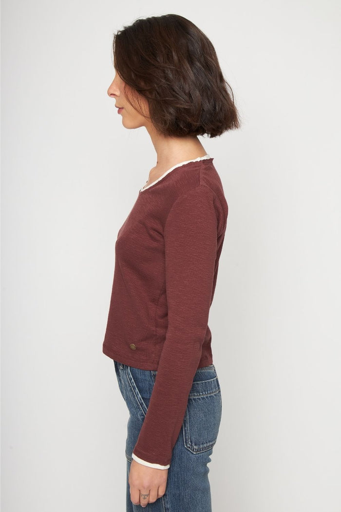 Polera Muri Orgánica Burdeo Mujer