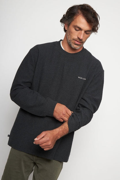 Polerón Tito Waffle Orgánico Gris Hombre