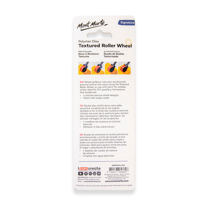 Polymer Clay Textured Roller Wheel Signature 5pc