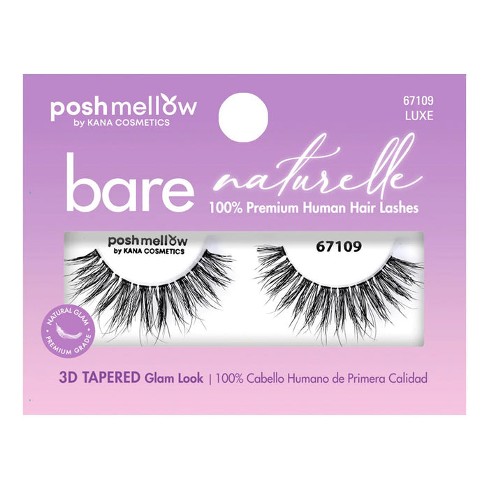 Posh Mellow Bare Naturelle 100% 3D Tapered Human Hair Eyelashes - ikatehouse