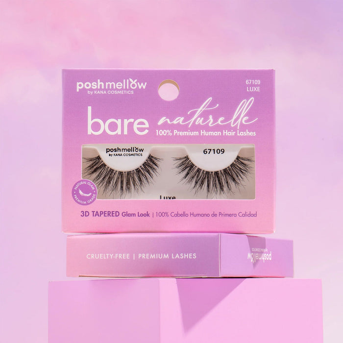 Posh Mellow Bare Naturelle 100% 3D Tapered Human Hair Eyelashes - ikatehouse
