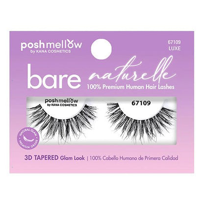 Posh Mellow Bare Naturelle 100% 3D Tapered Human Hair Eyelashes - ikatehouse