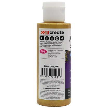 Pouring Acrylic Paint Premium 120ml (4.05 US fl.oz) Bottle - Gold