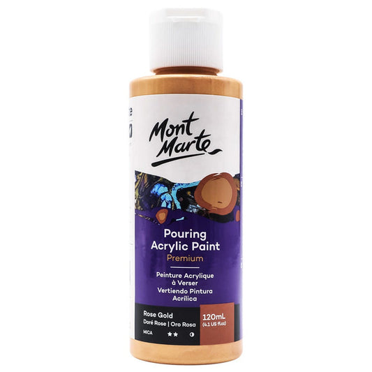 Pouring Acrylic Paint Premium 120ml (4.05 US fl.oz) Bottle - Rose Gold