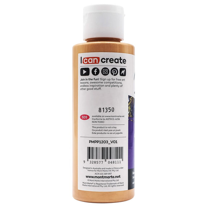 Pouring Acrylic Paint Premium 120ml (4.05 US fl.oz) Bottle - Rose Gold