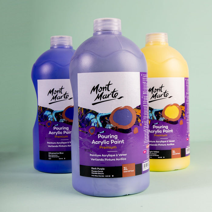 Pouring Acrylic Paint Premium 1L (33.8 US fl.oz) Bottle - Dark Purple