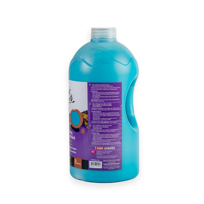 Pouring Acrylic Paint Premium 1L (33.8 US fl.oz) Bottle - Phthalo Turquoise